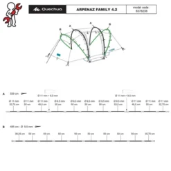 Decathlon Quechua Waterproof Family Camping Tent 4 Person 2 Rooms, Teal Green -Camping Equipment Series GUEST ad16a757 4f8f 43f2 8cf3 fbb29c879a8e