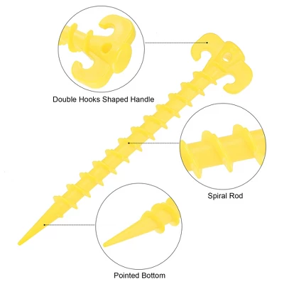 Unique Bargains Tent Stakes Spiral Plastic Ground Pegs For Outdoor Camping 2 Unique Bargains Tent Stakes Spiral Plastic Ground Pegs For Outdoor Camping - Image 2