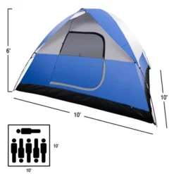 Leisure Sports 6-Person Waterproof Dome Tent For Camping - Blue/Grey -Camping Equipment Series GUEST ae3580ef 48e4 425a b2ad 1979be93f745