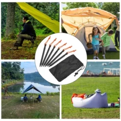 Unique Bargains Tent Stakes Y-Beam With Reflective Pull Rope Kit Aluminum Camping Ground Pegs -Camping Equipment Series GUEST aeab8cab ca09 4738 bd0b 747c20d7d2fe