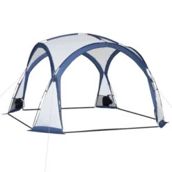 Outsunny Large Screen House Or Camping Canopy Breathable Tent, Hang Hook For Lantern At Night, 6-8 Person Dome Tent, 11.5' X 11.5', White -Camping Equipment Series GUEST aedb0aca 8ab2 4c29 8b81 a1bc2c6c62bd