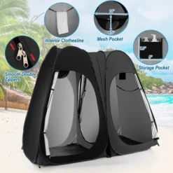 Costway Outdoor 7.5FT Portable Pop Up Shower Privacy Tent Dressing Changing Room Camping -Camping Equipment Series GUEST af03eb6e e5fd 4363 8fd2 8761866b0835