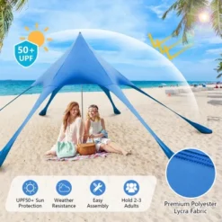 Costway 20 X 20 FT Beach Sunshade Canopy UPF50+ With Carry Bag & 8 Sandbags & Shovel -Camping Equipment Series GUEST af6d1c92 edd7 4ea5 9a79 0320489be809