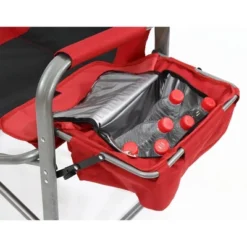 Kamp-Rite Portable Folding Director's Chair With Side Table, Cup Holder, And Cooler For Camping, Tailgating, And Sports, 350 LB Capacity, Red & Black -Camping Equipment Series GUEST b02d2c92 6cbb 4796 803f 4781dc3e9164