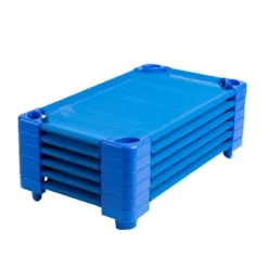 ECR4Kids Stackable Kiddie Cot, Toddler Size, Classroom Furniture, Blue, 6-Pack -Camping Equipment Series GUEST b0c49f1a b6e1 49ec a94a 1a33a44d61cb
