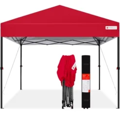 Best Choice Products 10x10ft Easy Setup Pop Up Canopy Instant Portable Tent W/ 1-Button Push, Carry Case -Camping Equipment Series GUEST b140b44a 0071 4348 9a4f 7c9e51b77c14