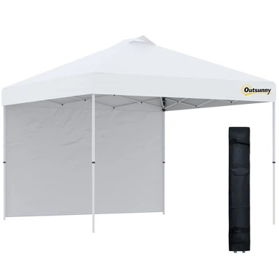 Outsunny 10' X 10' Pop Up Canopy Tent With 1 Sidewall, Carry Bag, Adjustable Height, Instant Shelter Tent For Backyard, Garden, And Patio 9 Outsunny 10' X 10' Pop Up Canopy Tent With 1 Sidewall, Carry Bag, Adjustable Height, Instant Shelter Tent For Backyard, Garden, And Patio - Image 9
