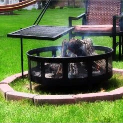 Sunnydaze Decor Sunnydaze Outdoor Heavy-Duty 360-Degree Rotating Adjustable Swivel Fire Pit Cooking Grill Grate - 24" -Camping Equipment Series GUEST b2885c98 5ae0 4a22 8b6e 46eb52130687