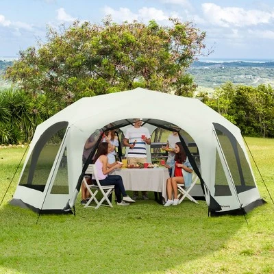 Outsunny Screen House Room 18 X 17 Ft Outdoor Camping Tent, 20 Person Canopy Tent With 8 Mesh Windows 2 Doors Portable Carry Bag For Fishing Hiking 1 Outsunny Screen House Room 18 X 17 Ft Outdoor Camping Tent, 20 Person Canopy Tent With 8 Mesh Windows 2 Doors Portable Carry Bag For Fishing Hiking