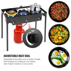 Costway Portable Propane 225,000-BTU 3 Burner Gas Cooker Outdoor Camp Stove BBQ -Camping Equipment Series GUEST b3e7a509 006c 4d65 9099 99d9833f44e3