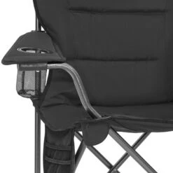 KingCamp Padded Folding Lounge Chairs With Built-In Cupholder, Insulated Cooler Sleeve, And Side Storage Pocket For Indoor & Outdoors, Black (2 Pack) -Camping Equipment Series GUEST b40e630f 4453 474b b5ad 94d749263eeb