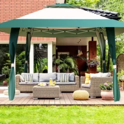 Tangkula 13' X13' Folding Gazebo Canopy Patio Outdoor Tent Party Shade Shelter -Camping Equipment Series GUEST b54798a5 c091 404e a54d e98bfd2771a9