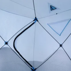 Outsunny 4 Person Ice Fishing Shelter With Padded Walls, Thermal Waterproof Portable Pop Up Ice Tent With 2 Doors, Light Blue -Camping Equipment Series GUEST b691c701 e66a 4ef8 ac79 bd9159773495