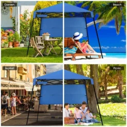 Costway 7x7 FT Slant Leg Pop-up Canopy Tent Shelter Adjustable Portable Carry Bag -Camping Equipment Series GUEST b7700103 01f2 41be 93bc 4fc8b4173010