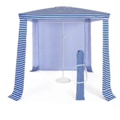 Costway 6.6' X 6.6' Foldable Beach Cabana Easy-Setup Beach Canopy W/ Carry Bag NavyBlue -Camping Equipment Series GUEST b9f37ed7 b96a 4ed9 a218 ff05a5aa312b