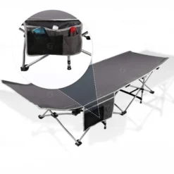 Zone Tech Folding Outdoor Travel Cot - 2 Pack Grey Portable Heavy Duty Adult And Kids Travel Cot With Large Pocket-Perfect For Hiking, Camping -Camping Equipment Series GUEST bab5336c bf6b 4605 b2d5 798d50da5ce5