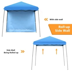 Costway 10ft X 10ft Pop Up Tent Slant Leg Canopy W/ Roll-up Side Wall -Camping Equipment Series GUEST bbab9992 0fce 43a2 994c abdda358509b