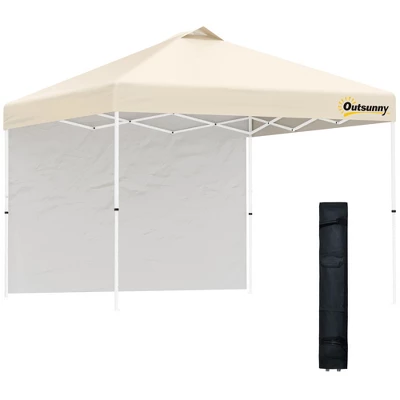 Outsunny 10' X 10' Pop Up Canopy Tent With 1 Sidewall, Carry Bag, Adjustable Height, Instant Shelter Tent For Backyard, Garden, And Patio 7 Outsunny 10' X 10' Pop Up Canopy Tent With 1 Sidewall, Carry Bag, Adjustable Height, Instant Shelter Tent For Backyard, Garden, And Patio - Image 7