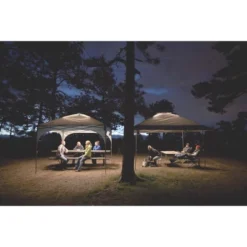 Coleman All-Night Lighted Eaved Shelter - Light Gray 13' X 13'