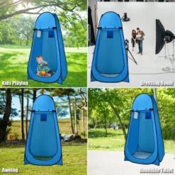 Costway Portable Pop Up Camping Fishing Bathing Shower Toilet Changing Tent Room Blue -Camping Equipment Series GUEST bcc8e99c 588b 4b14 ba74 a1268219c970