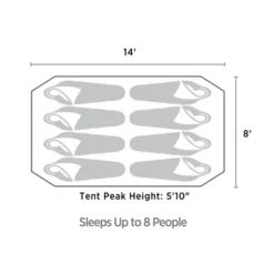 Outbound 8 Person 3 Season Lightweight Easy Up Dome Tent With Heavy Duty 600 Mm Coated Rainfly, Front Canopy, And Mesh Wall, Light Blue & Navy -Camping Equipment Series GUEST bf7319e9 1fd1 49b4 b761 3bd95e6de980