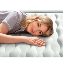 Intex 18" Pillow Top Air Mattress With Electric Pump And Headboard - Queen Size -Camping Equipment Series GUEST bfefb98d 9199 4dc1 8725 9d8e35e244ac