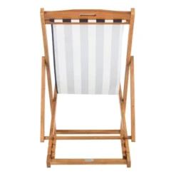 Loren Foldable Sling Chair - Natural/Navy/White - Safavieh -Camping Equipment Series GUEST bffbe630 78bd 4dbb 96b0 d4e37eca0931