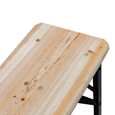 Outsunny 6' Portable Picnic Table And Bench Set, Outdoor Wooden Folding Camping Dining Table Set For Patio Garden Outdoor Activities 4 Outsunny 6' Portable Picnic Table And Bench Set, Outdoor Wooden Folding Camping Dining Table Set For Patio Garden Outdoor Activities - Image 4