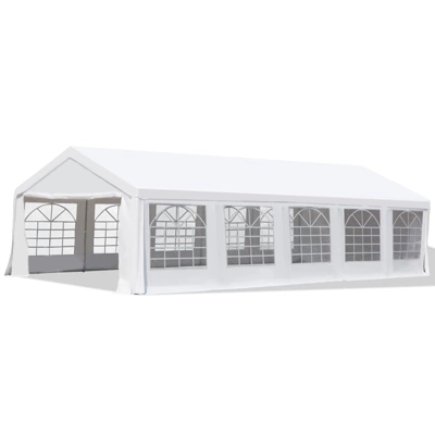Outsunny Large Outdoor Carport Canopy Party Tent With Removable Protective Sidewalls & Versatile Uses, White 6 Outsunny Large Outdoor Carport Canopy Party Tent With Removable Protective Sidewalls & Versatile Uses, White - Image 6