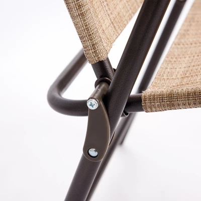 Costway Set Of 2 Patio Folding Sling Back Chairs Camping Deck Garden Beach Yellow 7 Costway Set Of 2 Patio Folding Sling Back Chairs Camping Deck Garden Beach Yellow - Image 7