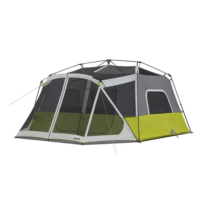 Core Equipment 10 Person Instant Cabin Tent With Screen Room - Green 1 Core Equipment 10 Person Instant Cabin Tent With Screen Room - Green