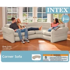 Intex Inflatable Corner Living Room Neutral Sectional Sofa | 68575EP -Camping Equipment Series GUEST c48ea574 d914 407a b687 0d8d0832ccef
