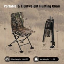Costway Folding Silent Swivel Blind 360°Swivel Hunting Chair W/All-terrain Foot Pads -Camping Equipment Series GUEST c52679cc 5082 4a1f 87c4 853d60934ab7