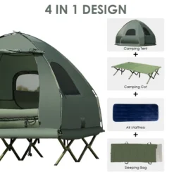Tangkula Folding 2-Person Camping Tent Cot Portable Pop-Up Tent With Sleeping Bag&Air Mattress For Outdoor Activity -Camping Equipment Series GUEST c6273cca 0e13 4e66 9437 7b4407d2b721