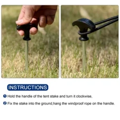 Unique Bargains Galvanized Screw Heavy Ground Pegs For Canopy Tarp -Camping Equipment Series GUEST cad10a29 ad57 44ee bb3e 1de33be51c56