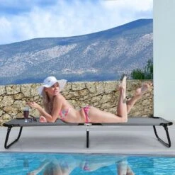 Costway Portable Camping Cot Outdoor Folding Sleeping Bed For Traveling Hiking -Camping Equipment Series GUEST cb75320a 6a05 4ee9 a761 26e16ba389fb