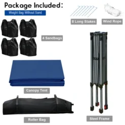 Costway 8x8 FT Pop Up Canopy Tent Shelter Wheeled Carry Bag 4 Canopy Sand Bag -Camping Equipment Series GUEST ccc6bbd8 877f 4185 ab96 d0331a957f67