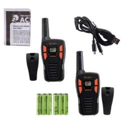 Cobra ACXT145-3 Compact Walkie Talkies - Rechargeable 16-Mile Range Two-Way Radios (3-Pack) - Black & Orange -Camping Equipment Series GUEST cd4de043 50ec 48e1 a7ba af7da0f3c513