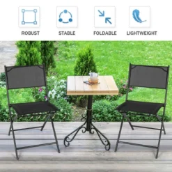 Costway Set Of 4 Outdoor Patio Folding Chairs Camping Deck Garden Pool Beach Furniture -Camping Equipment Series GUEST ce24fe1a e03a 4388 af30 beaaa0c8c0ae