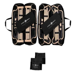 Disc-O-Bed 30502BO Extra Large Comfortable Bench And Bunk Camping Cot With 2 Side Organizers And 2 Carry Bags For Camping Adventures, Black