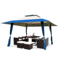 Tangkula 13' X13' Folding Gazebo Canopy Patio Outdoor Tent Party Shade Shelter -Camping Equipment Series GUEST cf8c81e8 0ffe 43d1 9133 7ac9e8266fef
