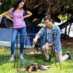 Bruntmor Cast Iron Outdoor Portable Swing Hanging Campfire Cooking Stand -Camping Equipment Series GUEST d3334b8d d59a 490b 8838 fd8facde74bb