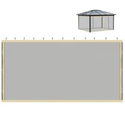 Outsunny 10' X 10' Replacement Mesh Sidewall Netting For Patio Gazebos And Canopy Tents With Zippers (Sidewall Only), Beige -Camping Equipment Series GUEST d33742cf 4c37 4eb5 b858 e4fba5d695ed