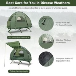 Costway 1-Person Compact Portable Pop-Up Tent/Camping Cot W/ Air Mattress & Sleeping Bag 11 Costway 1-Person Compact Portable Pop-Up Tent/Camping Cot W/ Air Mattress & Sleeping Bag -Camping Equipment Series GUEST d399e6dc dbeb 4c6c 8400 761ec6559e80