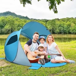 Costway Pop Up Beach Tent Anti-UV UPF 50 Plus Portable Sun Shelter For 3-4 Person -Camping Equipment Series GUEST d44136e1 dd2b 4428 a066 888f67768a59