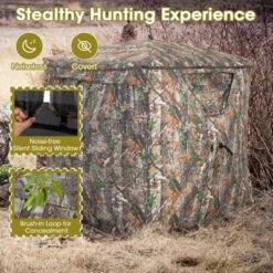 Costway Hunting Blind Portable Pop Up Ground Tent 2-3 Person With Carry Bag Storage Pocket 13 Costway Hunting Blind Portable Pop Up Ground Tent 2-3 Person With Carry Bag Storage Pocket -Camping Equipment Series GUEST d55320d6 668b 46d6 97a6 c3bed6674891