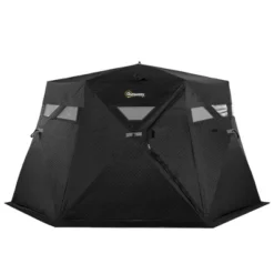 Outsunny 4 Person Insulated Ice Fishing Shelter 360-Degree View, Pop-Up Portable Ice Fishing Tent With Carry Bag, Two Doors And Anchors, Black 7 Outsunny 4 Person Insulated Ice Fishing Shelter 360-Degree View, Pop-Up Portable Ice Fishing Tent With Carry Bag, Two Doors And Anchors, Black -Camping Equipment Series GUEST d5618057 9b69 4f72 a3c7 cc770ce50bd3