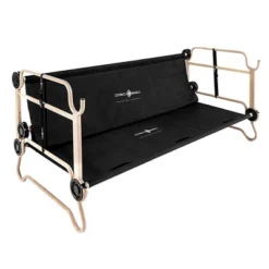 Disc-O-Bed Large Camo-O-Bunk 2 Person Bench Bunked Double Bunk Bed Cots With 2 Side Organizers And Carry Bags For Outdoor Camping Trips, Black -Camping Equipment Series GUEST d58a2e0d ac80 4694 95c0 a60143fdfdf5