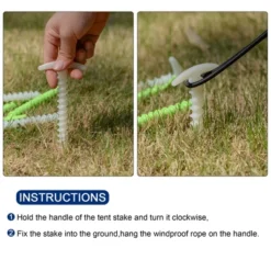 Unique Bargains Tent Stakes T Shape Screw Spiral Plastic Ground Pegs For Outdoor Camping Canopy Tarp 6 Pcs -Camping Equipment Series GUEST d8a4776e 5c4a 423c ae47 8aef6cda587b