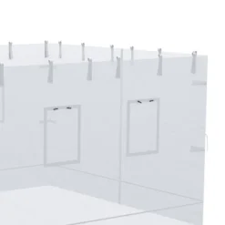 Outsunny Canopy Screen Walls, Replacement Netting With 6 Service Windows And 1 Door, For 10' X 10' Canopy Tent, White -Camping Equipment Series GUEST dc535cff ff05 4b8f ac3d 608759b46242
